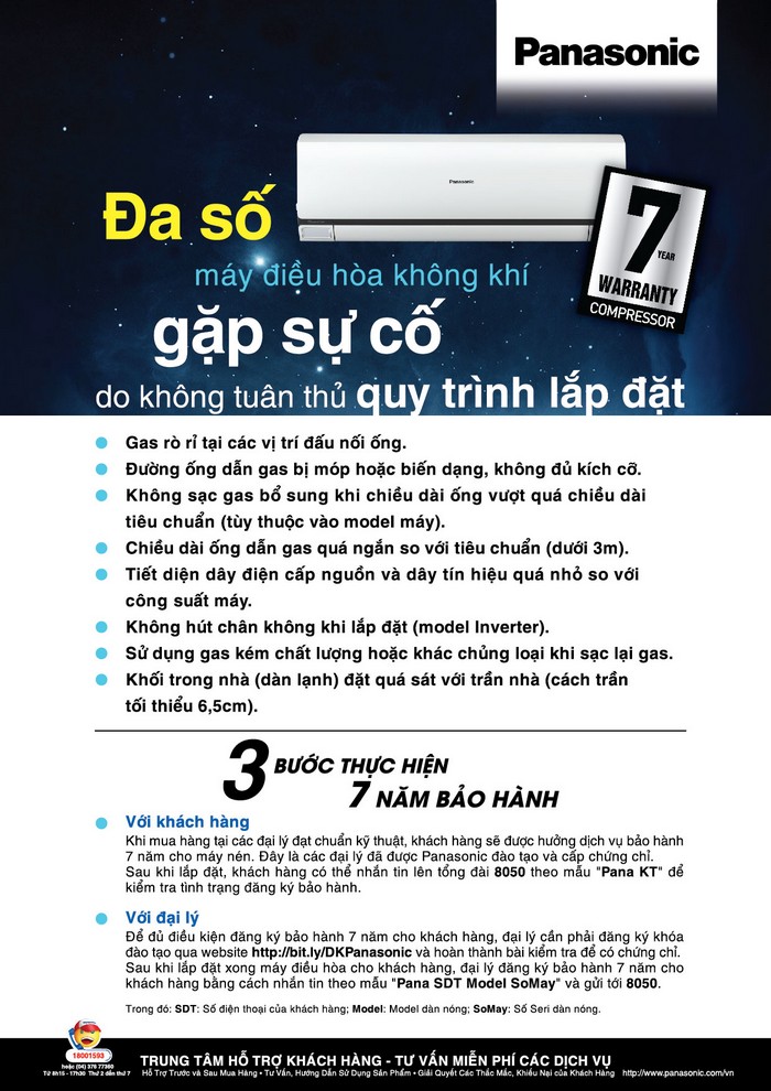 Panasonic bảo hành 7 năm
